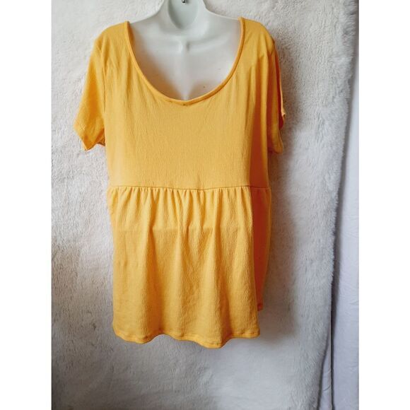 Rouge collection super soft yellow 1X blouse - Picture 2 of 3
